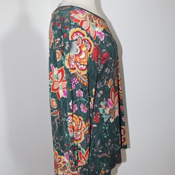 NWT Johnny Was Biya JWLA Orizaba Puff Sleeve Favorite Top Tee T-shirt L - Picture 6 of 7